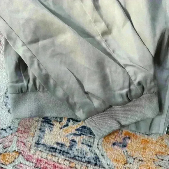 NWT Lunik Satin Silver embroidered Bomber Jacket Size large - Picture 3 of 7